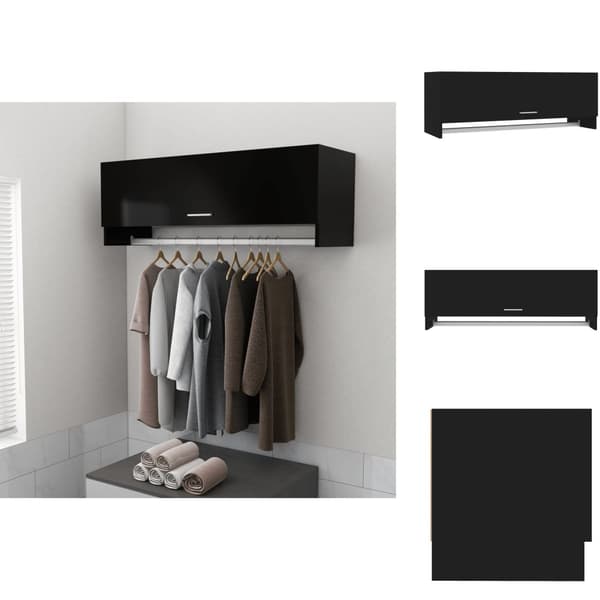 Klædeskabe & garderobeskabe - Living garderobeskab 100x32,5x35 cm konstrueret træ sort