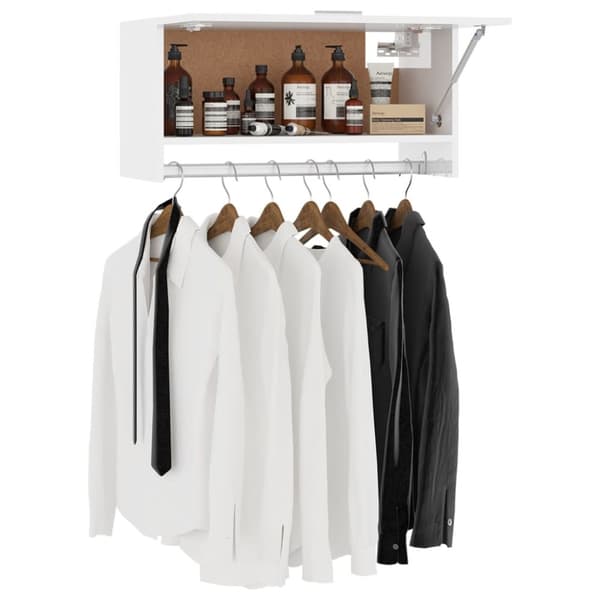 Klædeskabe & garderobeskabe - Living garderobe 70x32,5x35 cm spånplade hvid højglans