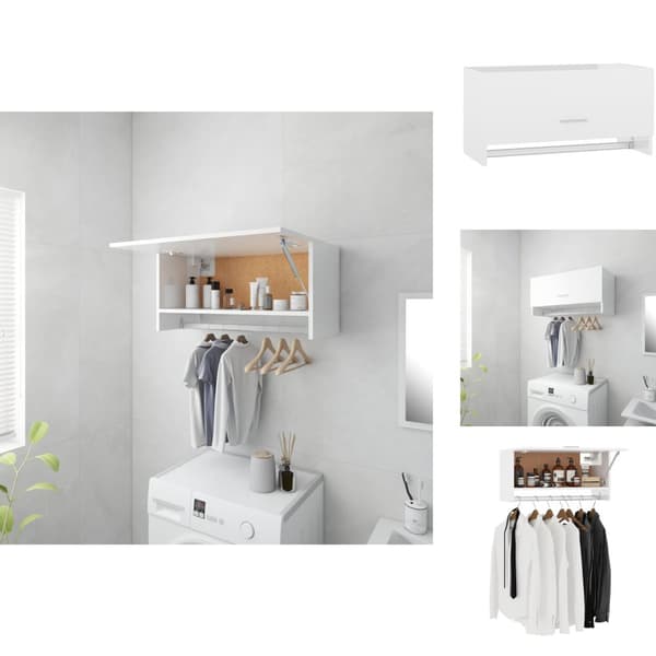 Klædeskabe & garderobeskabe - Living garderobe 70x32,5x35 cm spånplade hvid højglans