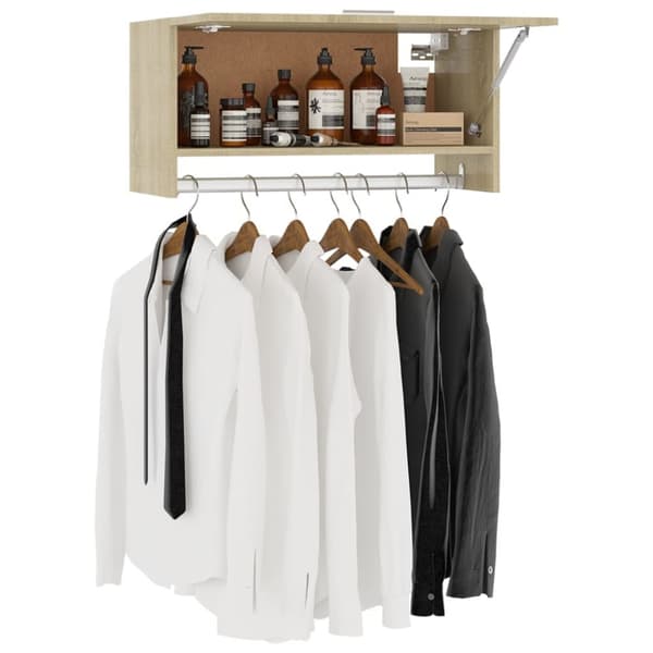 Klædeskabe & garderobeskabe - Living garderobe 70x32,5x35 cm spånplade sonoma-eg