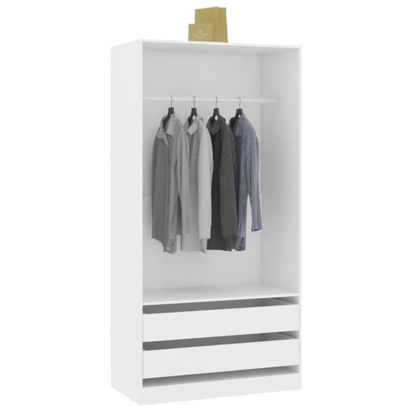 Klædeskabe & garderobeskabe - Living klædeskab 100x50x200 cm konstrueret træ hvid