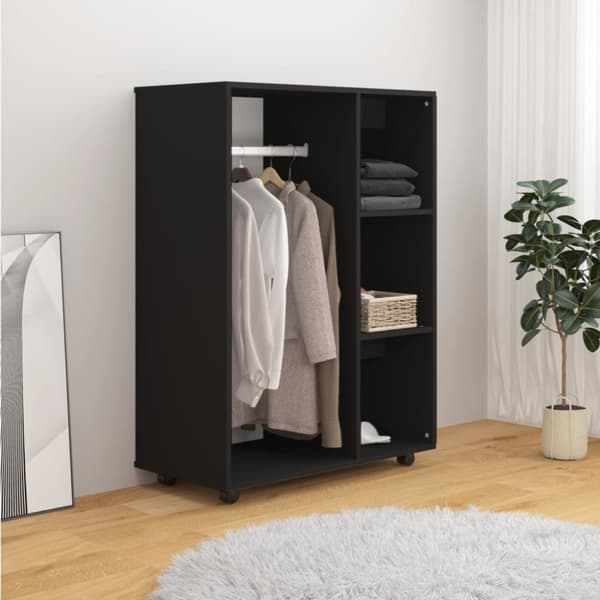 Klædeskabe & garderobeskabe - Living garderobe 80x40x110 cm spånplade sort
