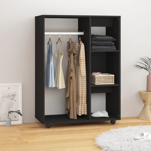 Klædeskabe & garderobeskabe - Living garderobe 80x40x110 cm spånplade sort
