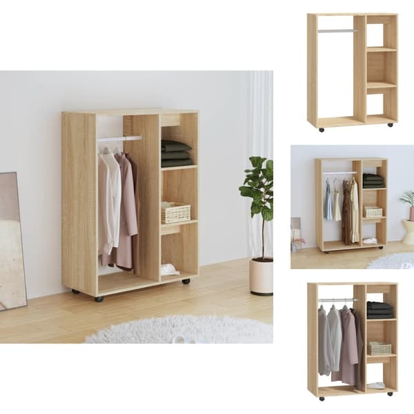 Klædeskabe & garderobeskabe - Living garderobe 80x40x110 cm spånplade sonoma-eg