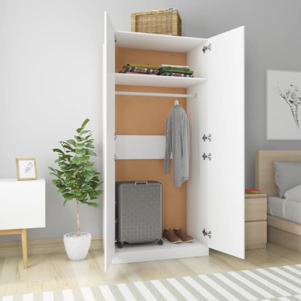 Garderob vit 90x52x200 cm konstruerat trä - Garderob - Garderober - Home & Living