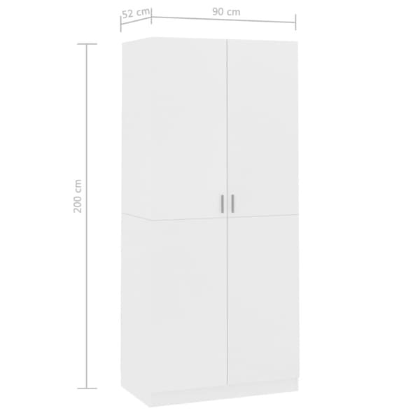 Garderob vit 90x52x200 cm konstruerat trä - Garderob - Garderober - Home & Living