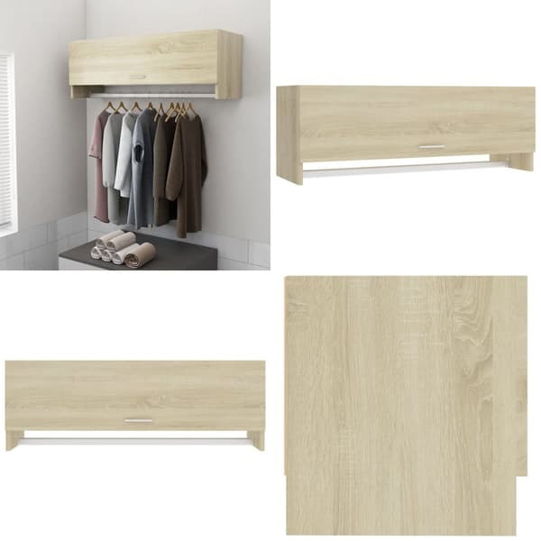 Garderobeskab 100x32,5x35 cm konstrueret træ sonoma-eg - Garderobeskab - Garderobeskabe - Home & Living