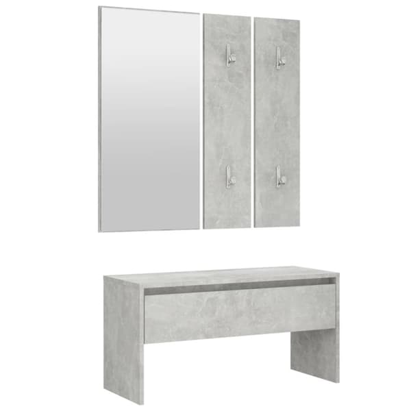 Hallmöbler set betonggrå konstruerat trä - Hallenhet - Hallenheter - Home & Living