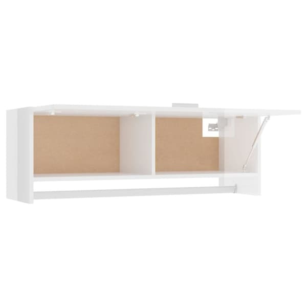 Garderobeskab 100x32,5x35 cm konstrueret træ hvid højglans - Garderobeskab - Garderobeskabe - Home & Living