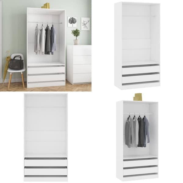 Garderob vit 100x50x200 cm konstruerat trä - Garderob - Garderober ...