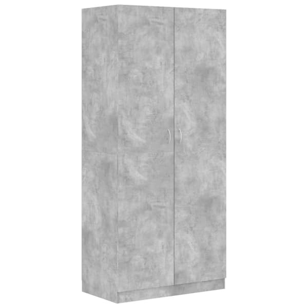 Klædeskab 90x52x200 cm konstrueret træ betongrå - Klædeskab - Klædeskabe - Home & Living