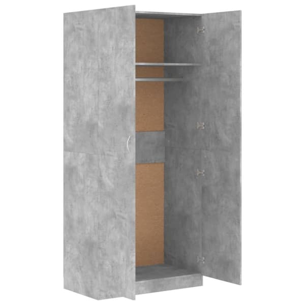 Klædeskab 90x52x200 cm konstrueret træ betongrå - Klædeskab - Klædeskabe - Home & Living