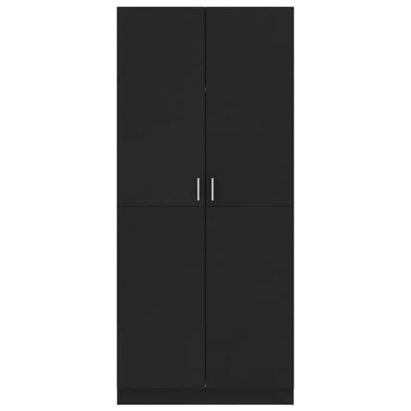 Garderob svart 80x52x180 cm konstruerat trä - Garderob - Garderober - Home & Living