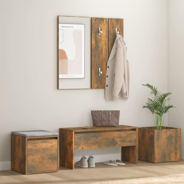Eteisen kalustesarja savutammi tekninen puu - Eteisen Kalustesarja - Eteisen Kalustesarjat - Home & Living