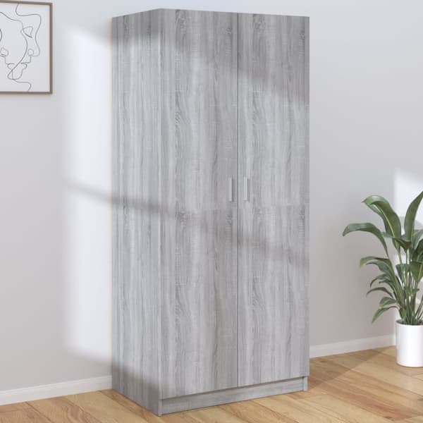 Vaatekaappi harmaa Sonoma 80x52x180 cm tekninen puu - Vaatekaappi - Vaatekaapit - Home & Living