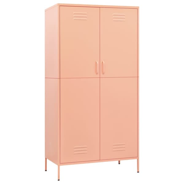 Vaatekaappi pinkki 90x50x180 cm teräs - Vaatekaappi - Vaatekaapit - Home & Living