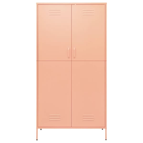 Vaatekaappi pinkki 90x50x180 cm teräs - Vaatekaappi - Vaatekaapit - Home & Living