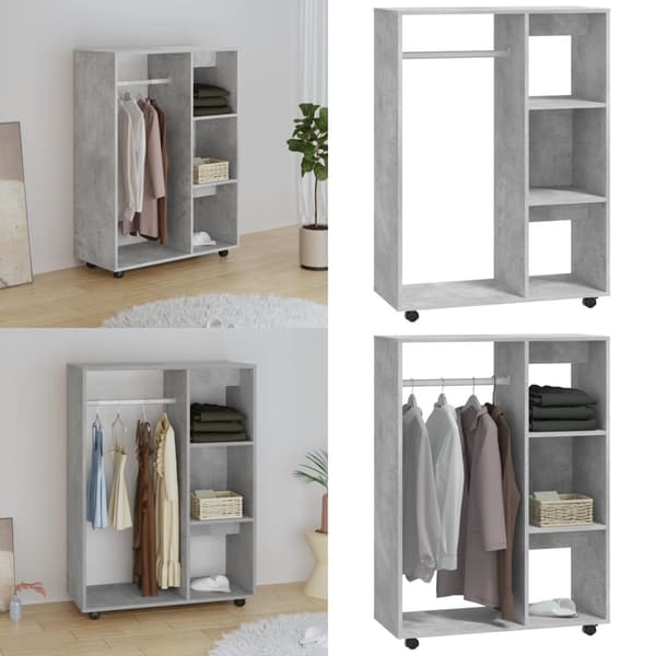 Garderobe 80x40x110 cm spånplade betongrå - Garderobe - Garderober - Home & Living