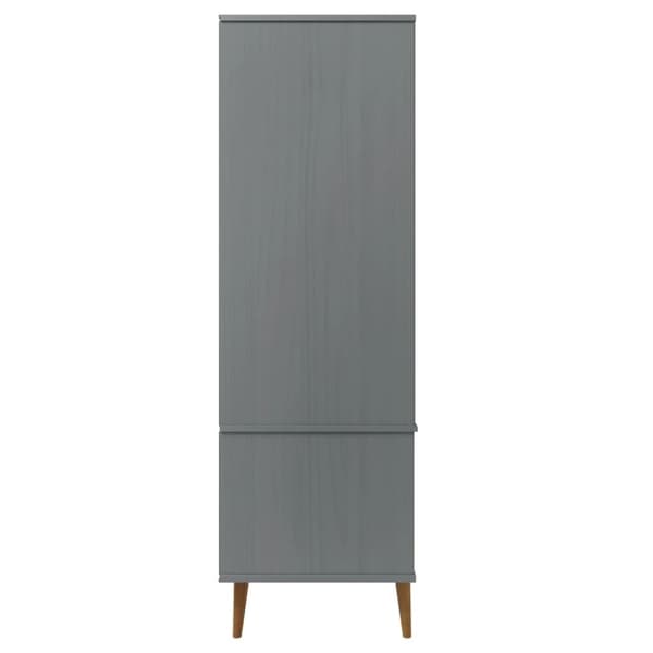 Tøjskab MOLDE 90x55x175 cm massivt fyrretræ grå - Klædeskab - Klædeskabe - Home & Living