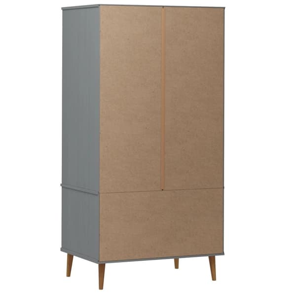 Tøjskab MOLDE 90x55x175 cm massivt fyrretræ grå - Klædeskab - Klædeskabe - Home & Living