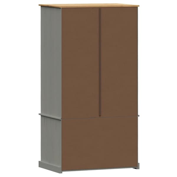 Klädskåp VIGO grå 90x55x176 cm massiv furu - Klädhängare - Hatthylla - Home & Living