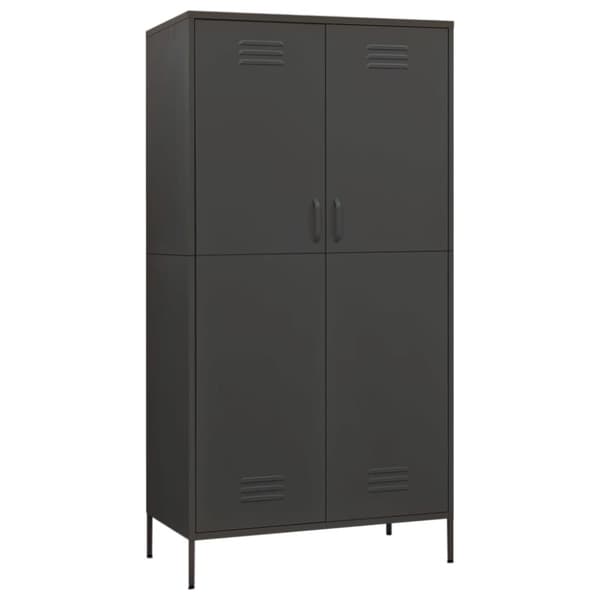 Klædeskab 90x50x180 cm stål antracitgrå - Klædeskab - Klædeskabe - Home & Living