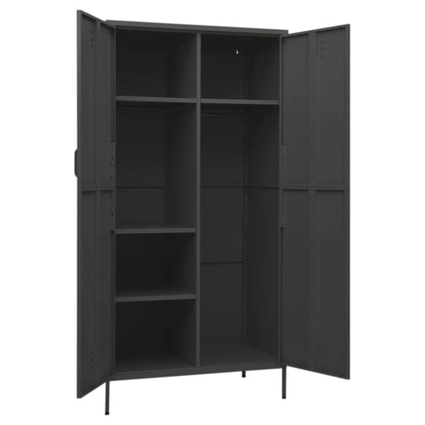 Klædeskab 90x50x180 cm stål antracitgrå - Klædeskab - Klædeskabe - Home & Living