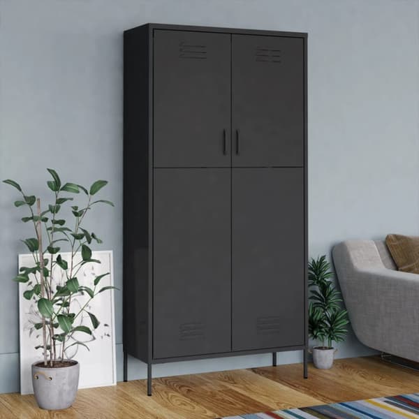 Klædeskab 90x50x180 cm stål antracitgrå - Klædeskab - Klædeskabe - Home & Living