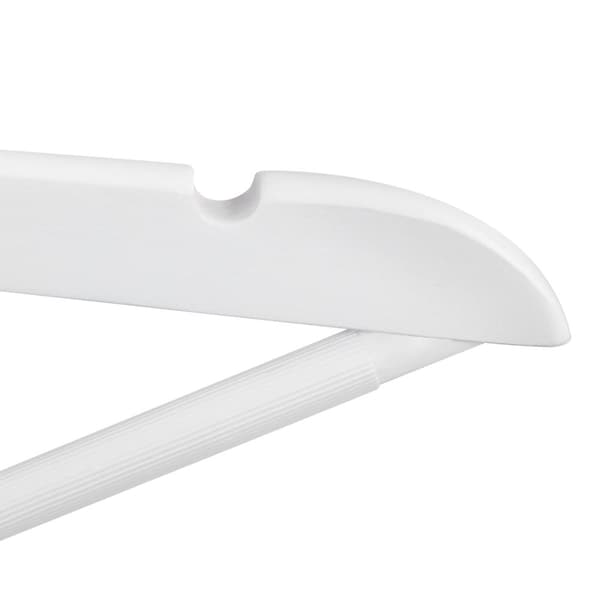 Rootz 20-pak hvide tøjbøjler i træ - Ahorntræ - Buksestang - Forkromet kroge - Organiser skab - Pladsbesparende - 44,5 cm x 23 cm x 1,2 cm
