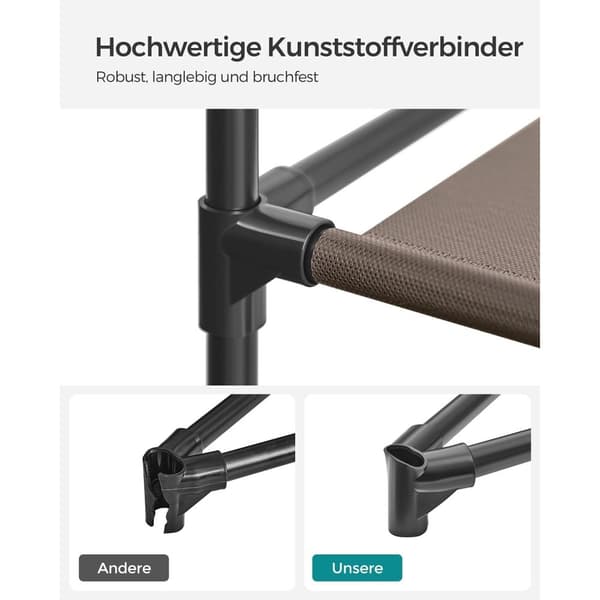 Rootz tygskåp - Garderobsarrangör - Förvaringsenhet - Non-woven tyg - Metallrör - PP-plastkontakt - Taupe - 45cm x 150cm x 175cm