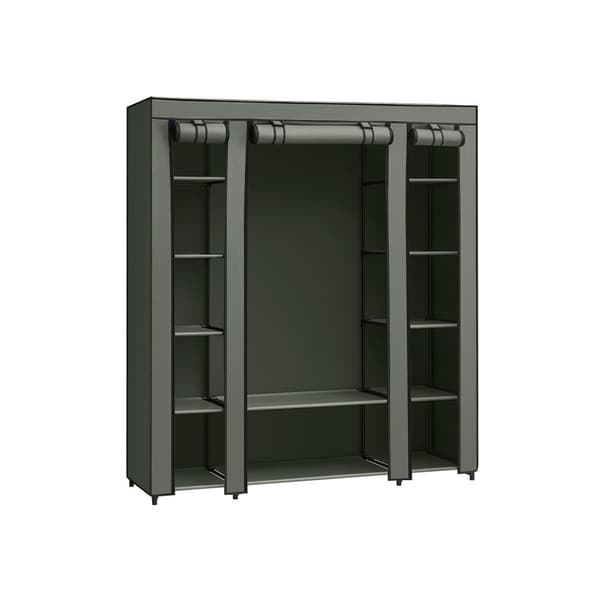 Rootz-kangaskaappi - Vaatekaapin järjestäjä - Säilytysyksikkö - Kuitukangas - Metalliputki - PP-muoviliitin - Sage Green - 45cm x 150cm x 175cm