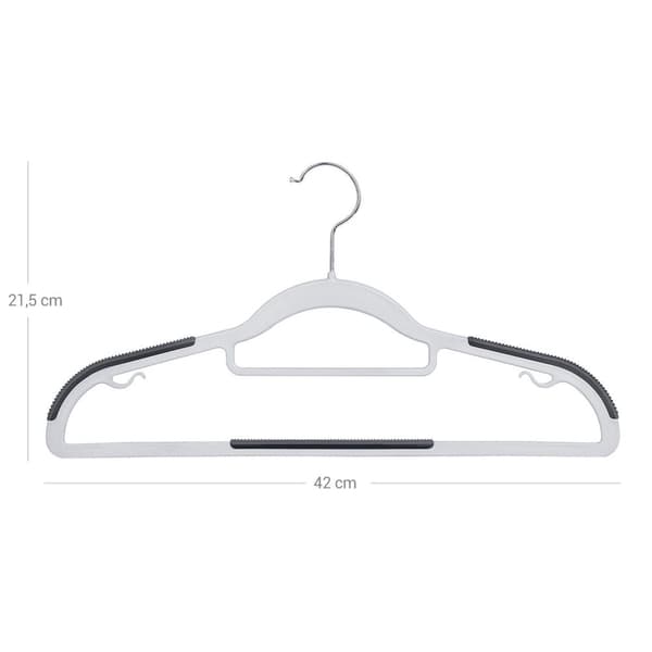 Rootz 50-pack klassiska klädhängare - Garderobshängare - Garderobshängare - ABS-plast - 42cm x 0,6cm x 21,5cm