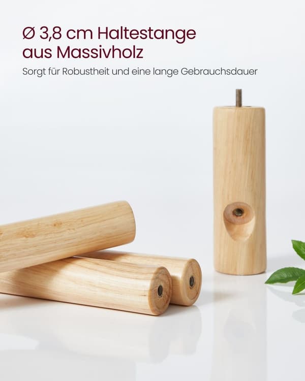 Rootz knageholder - Garderobe - Fritstående knageholder - Stabil base - 8 kroge - Nem montering - Gummitræ - 47cm x 47cm x 175cm