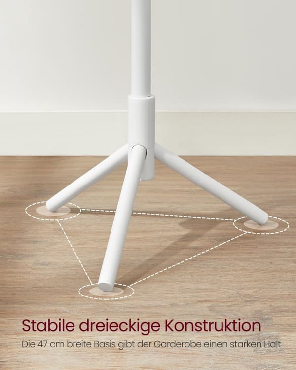 Rootz knageholder - Garderobe - Fritstående knageholder - Stabil base - 8 kroge - Nem montering - Gummitræ - 47cm x 47cm x 175cm