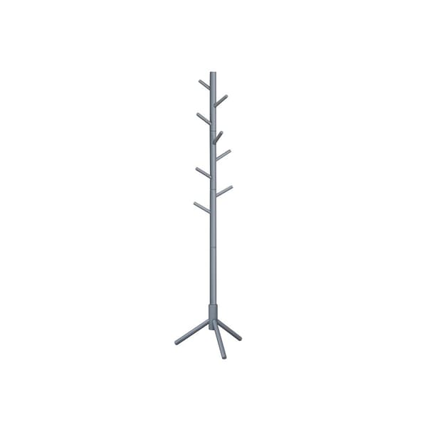 Rootz Grey naulakko - Massiivipuujalusta - Seisova vaateripustin - 24kg Kapasiteetti - 47cm x 47cm x 175cm