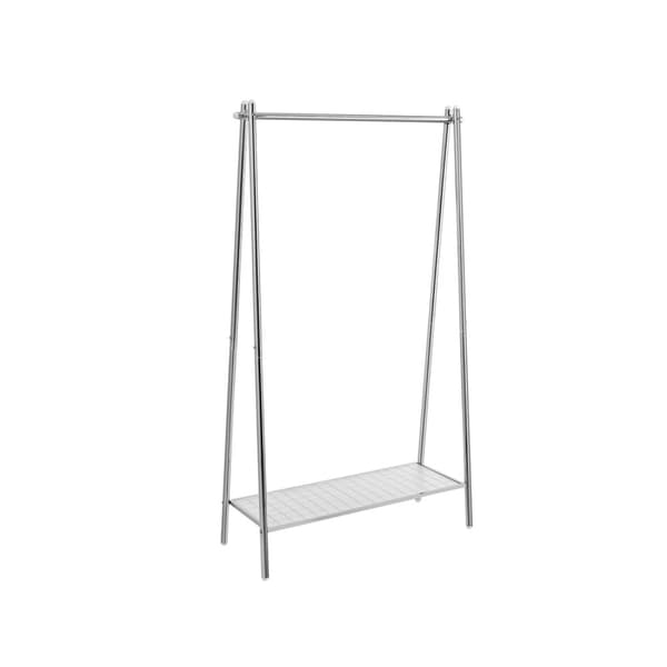 Rootz Silver Steel -vaateteline - Vaateteline - Vaateteline - Tukeva rakenne - Tilaa säästävä - Helppo koota - 33,5 cm x 92,5 cm x 153 cm