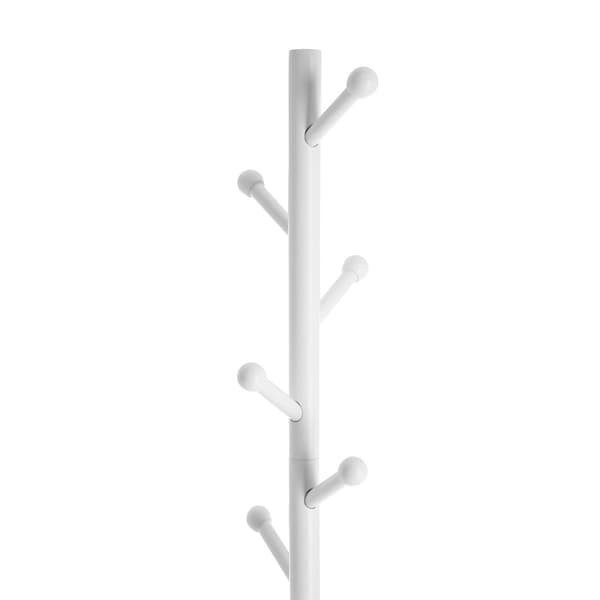 Rootz Takkiteline - Vaatekaappi - Vapaasti seisova vaateteline - Kumipuu - Vakaa pohja - Helppo koota - 38cm x 175cm - Valkoinen