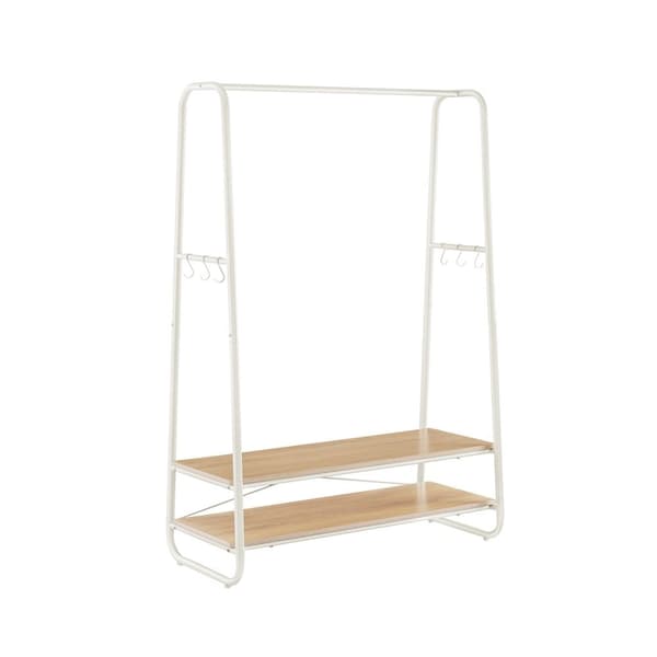 Rootz Oak Cream White -vaateteline - Vaatekaapin järjestäjä - Vaateteline - Lastulevy ja teräs - 45 cm x 100 cm x 160 cm - Raskas - Helppo koota - Suu