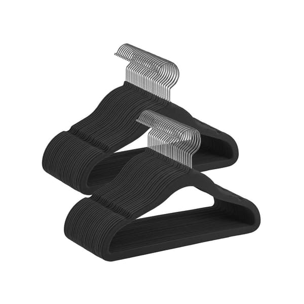 Rootz 50 Pack Børnetøjsbøjler - Børnebøjler - Fløjlsbøjler - ABS-plastik - Letvægts - Pladsbesparende - 30 cm x 20,5 cm - 2,4 kg - 3 kg Kapacitet
