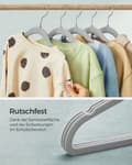 Miniatyrbild 3 av 8: Rootz 30-pack barnklädeshängare - Dove Grey - ABS-plast - Sammet - Metallkrok - Lättvikt - Utrymmesbesparande - Slitstark - 30cm x 20,5cm