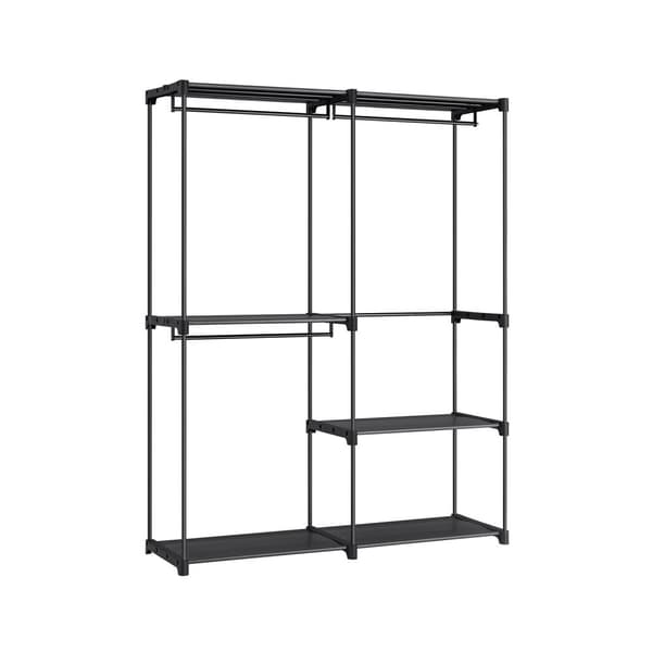 Rootz bærbart sort garderobeskab - Skabsorganisator - Tøjopbevaring - Stål og plastik - 43 cm x 138 cm x 182 cm - Letvægts - Nem montering - Maks. bel