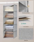 Miniatyrbild 4 av 8: Rootz 2-pack hängande organisatör - Garderobsförvaring - Garderobsarrangör - Ovävt tyg - Bambuinsatser - Metallram - Lättvikt - Platssparande - 30 cm