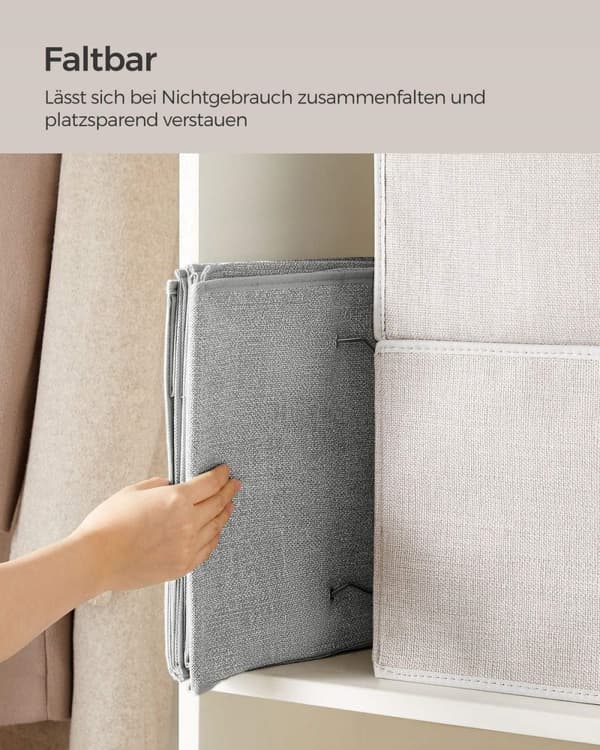 Rootz 2-pack hängande organisatör - Garderobsförvaring - Garderobsarrangör - Ovävt tyg - Bambuinsatser - Metallram - Lättvikt - Platssparande - 30 cm