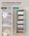Miniatyrbild 8 av 8: Rootz 2-pack hängande organisatör - Garderobsförvaring - Garderobsarrangör - Ovävt tyg - Bambuinsatser - Metallram - Lättvikt - Platssparande - 30 cm