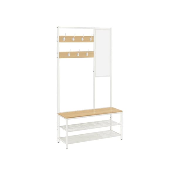 Rootz Oak White -vaatekaappi - Kaapin järjestäjä - Säilytyskaappi - Lastulevy ja teräs - 35 cm x 98 cm x 180 cm - Raskas - Helppo koota - Tilava säily