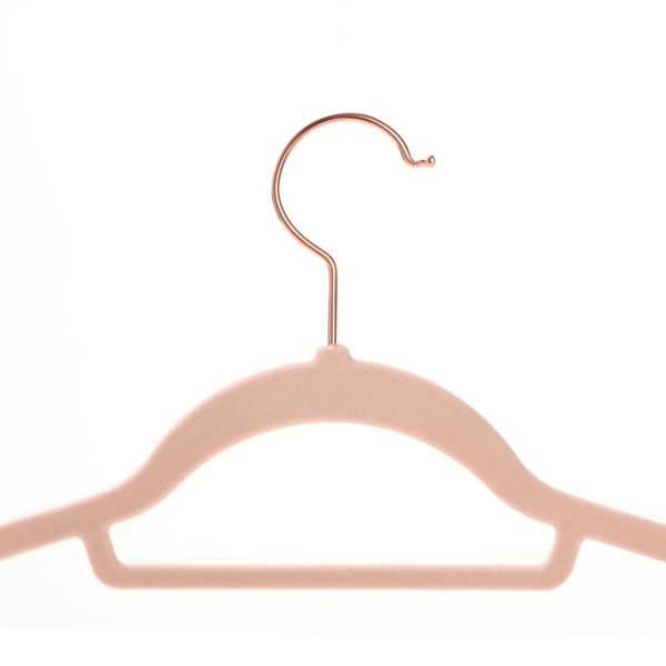 Rootz 50 Pack Velvet Ripustimet - Rose Gold Hook - Tilaa säästävät ripustimet - Liukumattomat ripustimet - Kevyt - 45 cm x 0,6 cm x 23,5 cm