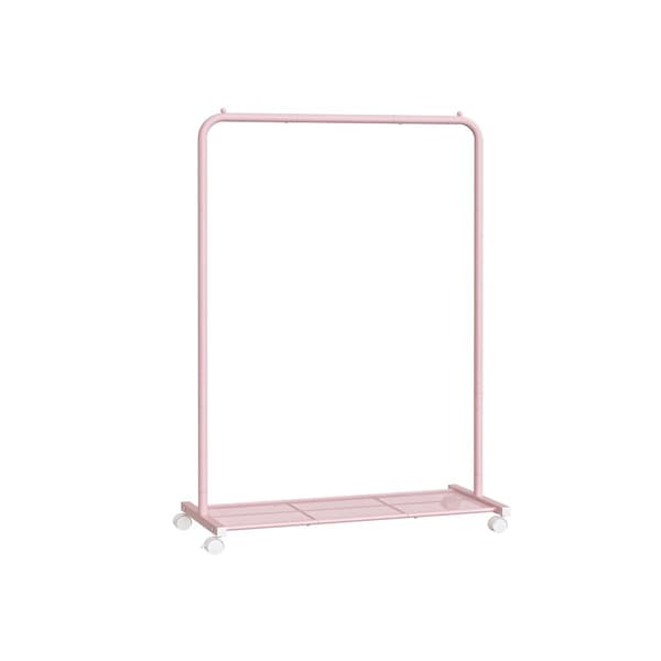 Rootz Pastel Pink tøjstativ på hjul - Tøjstativ - Rullegarderobe - Stålkonstruktion - 40,5 cm x 91 cm x 158 cm - Letvægts - Nem montering - Høj vægtka