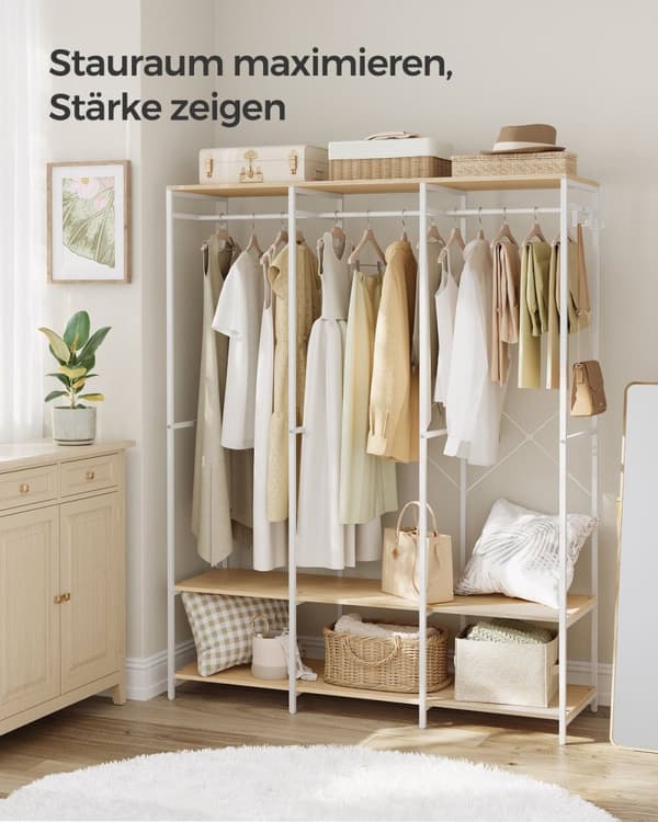 Rootz Klädställ Organizer - Klädställ - Garderobsförvaring - Stålspånskiva - 40cm x 141cm x 180cm