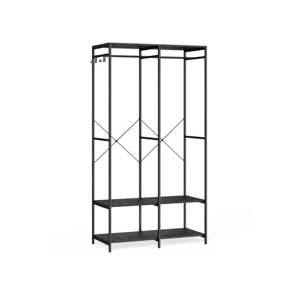 Rootz Klädställ - Klädställ - Garderobsskåp - Stålspånskiva - 40 cm x 94,5 cm x 180 cm - Ebenholtssvart - 14,8 kg - 146 kg Kapacitet