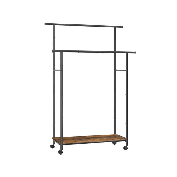 Rootz Vintage Ruskea-Musta Vaateteline - Vaateteline - Pyörivä vaatekaappi - Teräslastulevy - Heavy Duty - Kannettava - 39,6 cm x 98,5 cm x 156,8 cm